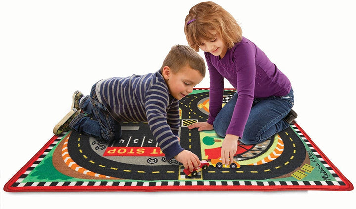 Melissa & Doug Round The Speedway Race Track Rug