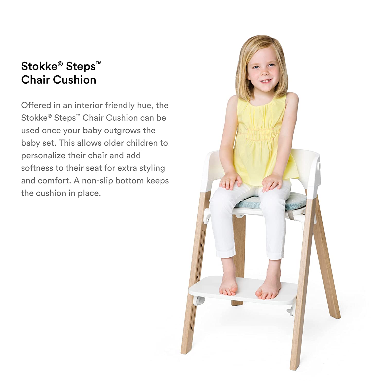 Stokke Steps Chair Cushion- Jade Twill