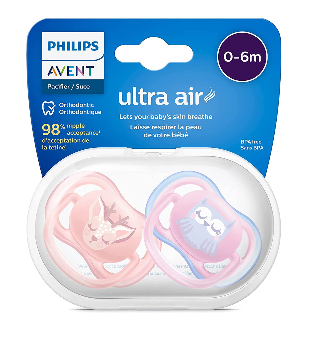 Philips Avent Ultra Air Pacifier 0-6 months- Owl/ Deer