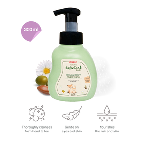 Pigeon Natural Botanical Baby Head and Body Foam Wash 350ml
