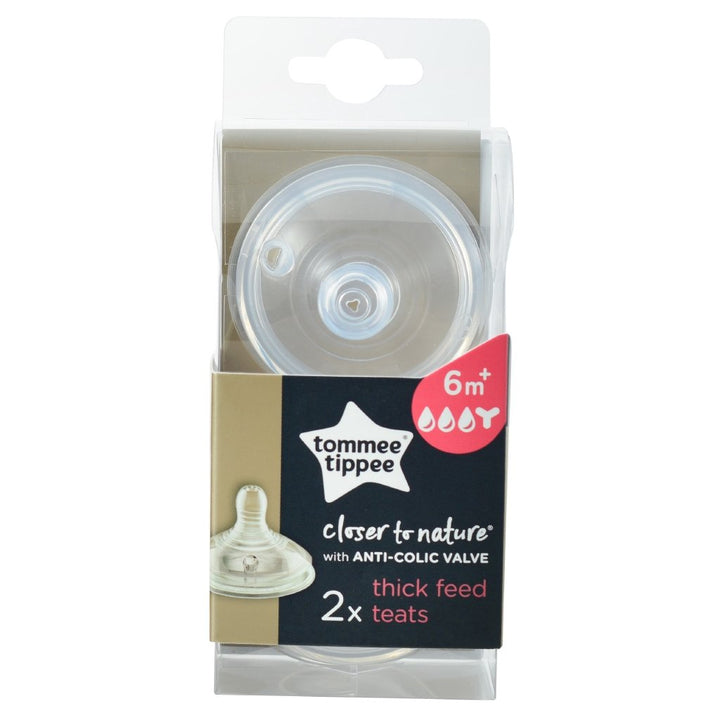 Tommee Tippee Closer To Nature with Anti Colic Valve- Thick Feed Teats 6m+ (Y Cut)
