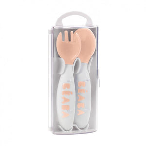 Beaba 2nd Age Training Fork and Spoon- Nude