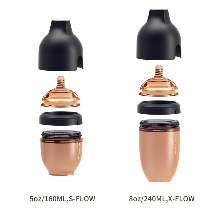 HE OR SHE Ultra Wide Neck Baby Bottle 8oz/ 240ml (6m+)- Black