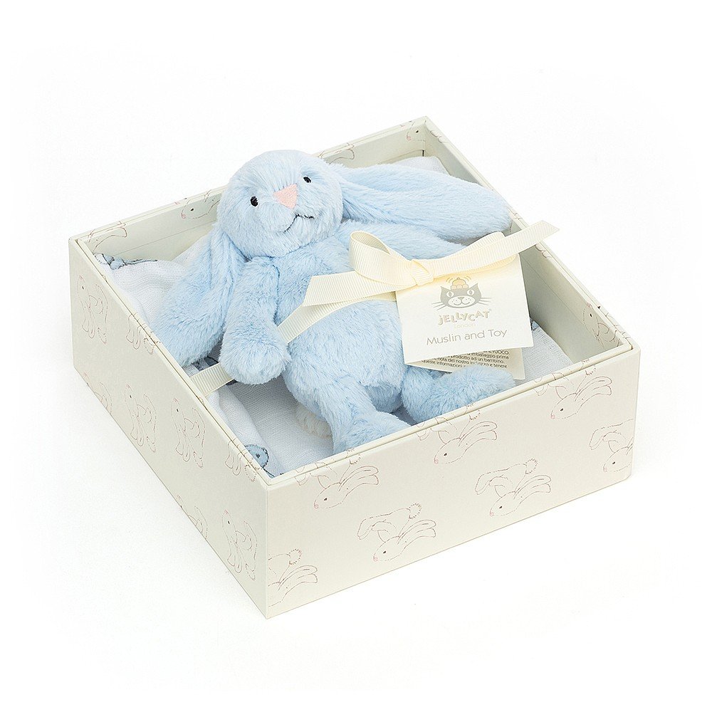 Jellycat Bashful Blue Bunny Gift Set (BASBBL2SET)