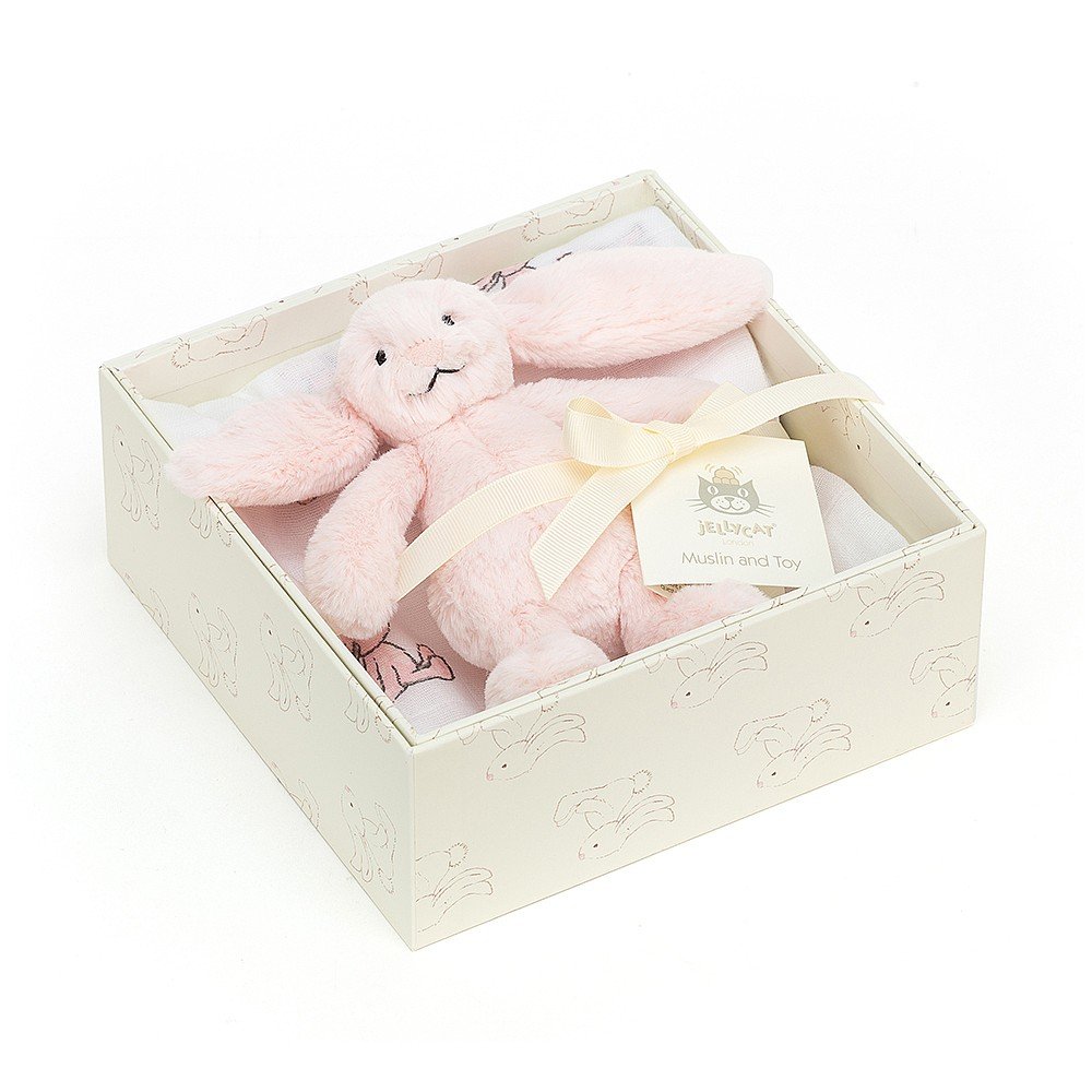 Jellycat Bashful Pink Bunny Gift Set (BASBP2SET)