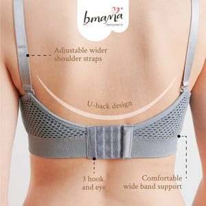 Bmama Hands-Free Pumping and Nursing Sport Bra- Black