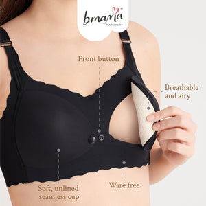 Bmama Silky Soft Nursing Bra - Lady's Mantle, Black - image 7 - Happikiddo.com