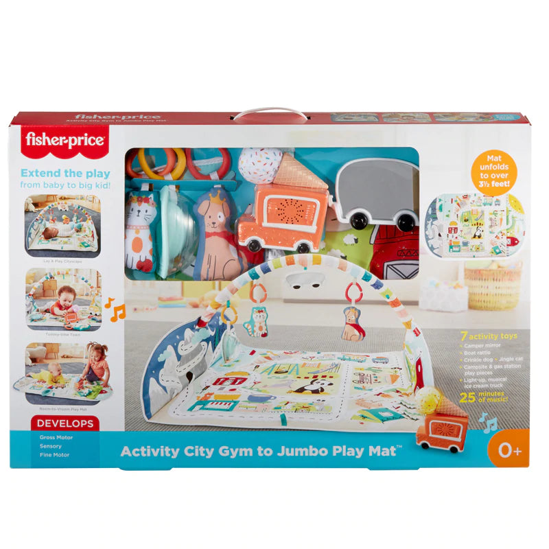 Fisher-Price Joyful Journeys Activity City Gym to Jumbo Play Mat (GJD41)