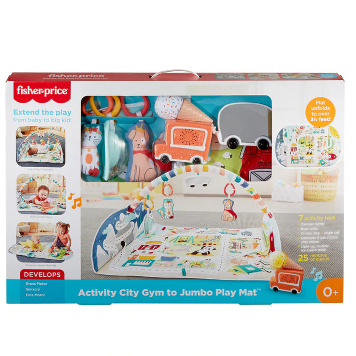 Fisher-Price Joyful Journeys Activity City Gym to Jumbo Play Mat (GJD41)
