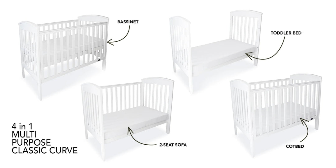 Babyhood Classic Curve 4-in-1 Cot  + My First Innerspring Mattress