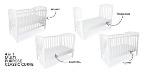 Babyhood Classic Curve 4-in-1 Cot  + My First Innerspring Mattress