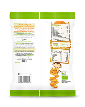 Little Freddie Carrot & Pumpkin Multigrain Puffs (7m+)