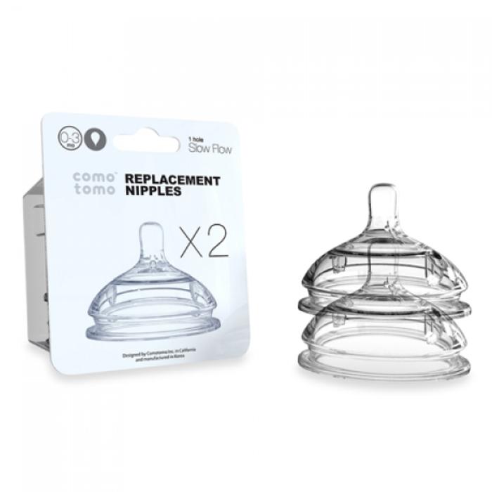 Comotomo Replacement Silicone Slow Flow Nipples- 1 Hole