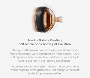 HE OR SHE Ultra Wide Neck Baby Bottle 8oz/ 240ml (6m+)- White