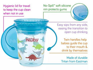 Nuby 360 Wonder Twin Handle Tritan Printed Cup 240ml