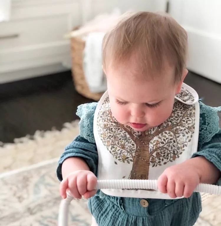 Atelier Choux Small Bib- Friends & Family Tree Gold Snap