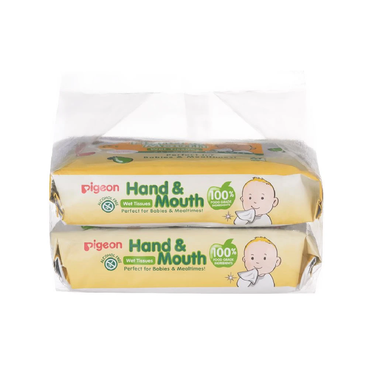 Pigeon Hand & Mouth Wet Tissues 60s 2-in-1