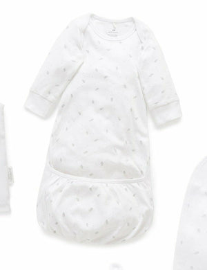 Purebaby Australia Newborn Hospital Pack- Pale Grey Leaf