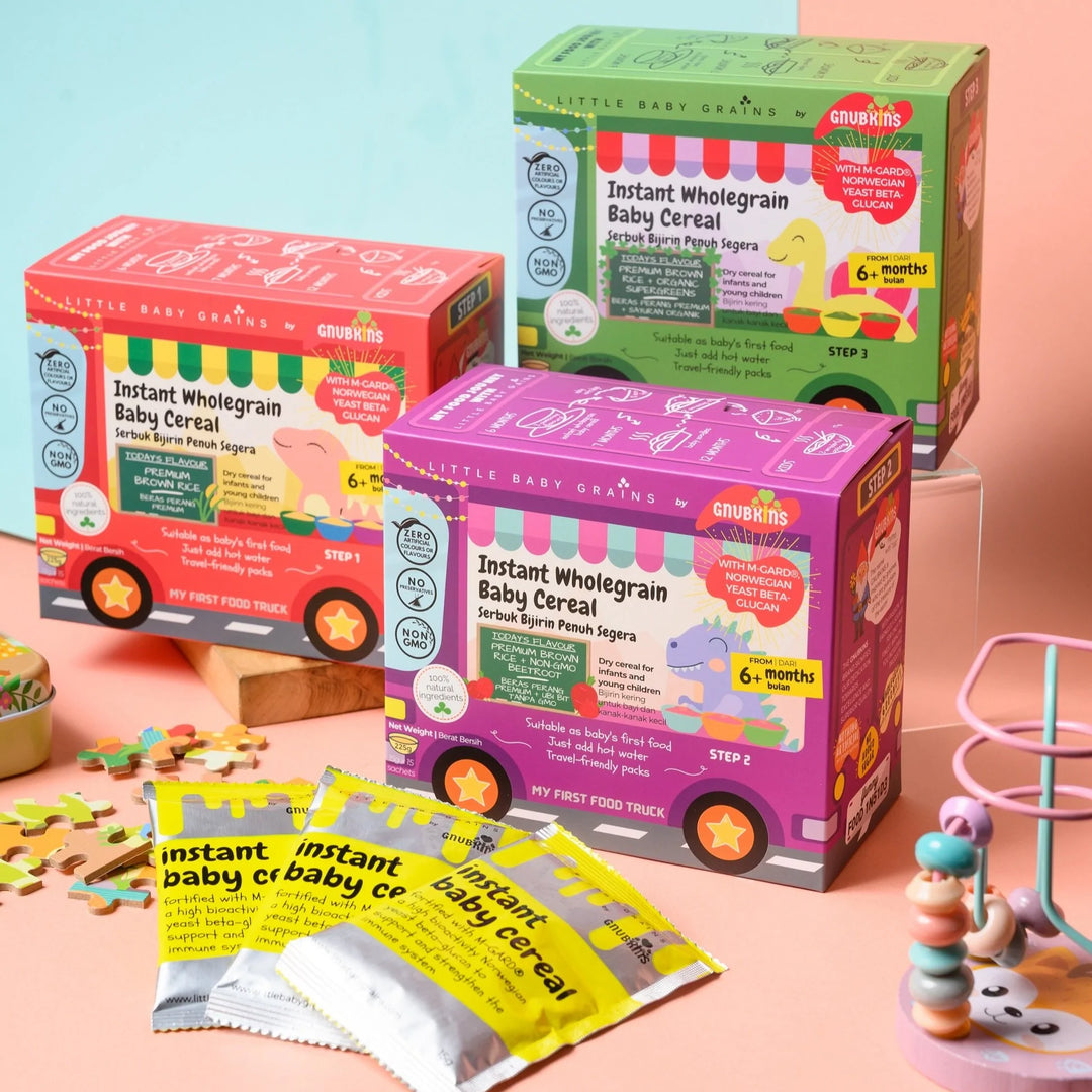 Gnubkins Premium Brown Rice Instant Cereal- Step 1