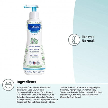Mustela Hydra BeBe Body Lotion with Organically Farmed Avocado 300ml