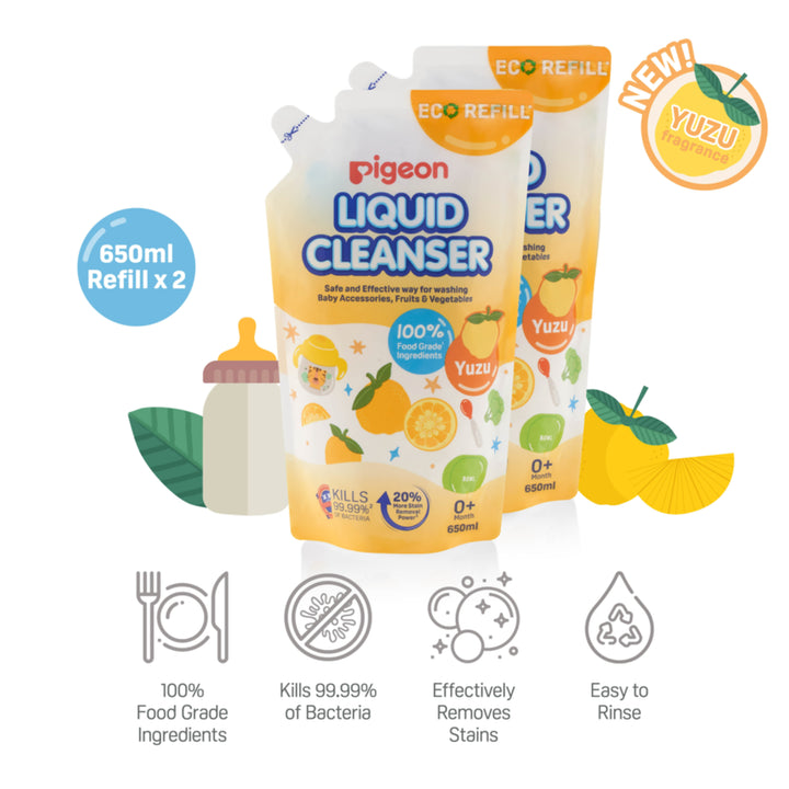 Pigeon Liquid Cleanser Yuzu (Refill Pack Combo) 650ml