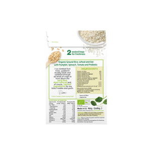 Little Freddie Multigrain Porridge with Pumpkin, Spinach and Tomato (Tent Box) 2 X 80g (6m+))