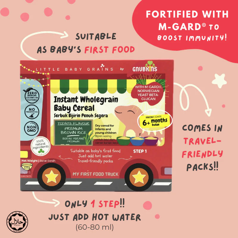 Gnubkins Premium Brown Rice Instant Cereal- Step 1