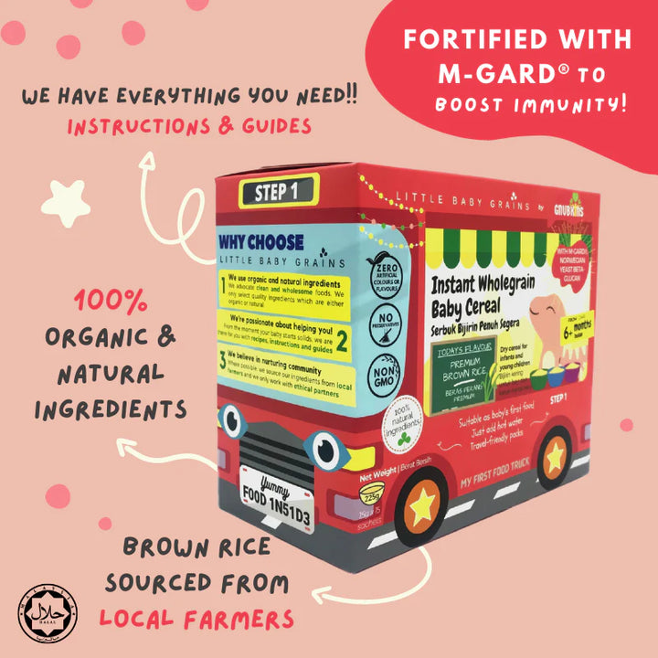 Gnubkins Premium Brown Rice Instant Cereal- Step 1