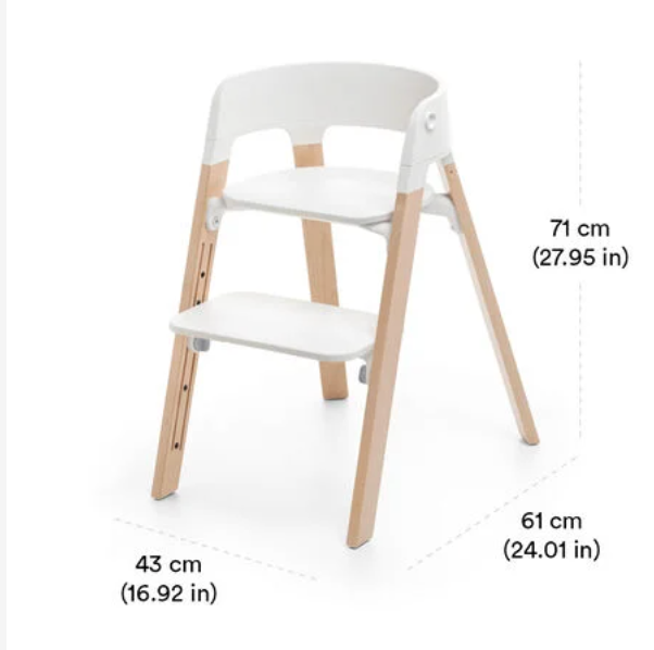 Stokke Steps Chair White Seat Natural Leg