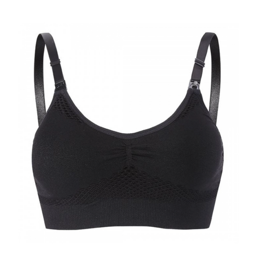 Bmama Hands-Free Pumping and Nursing Sport Bra- Black