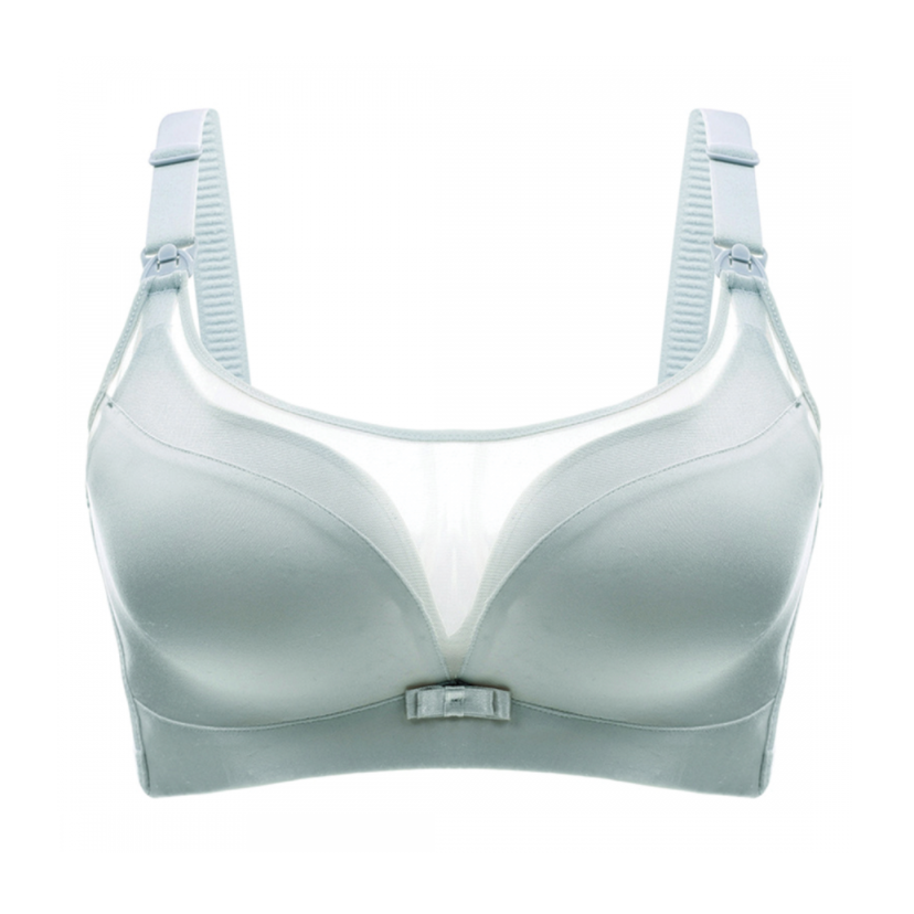 Bmama Lace Coverage Middle Ribbon Nursing Bra- Aqua
