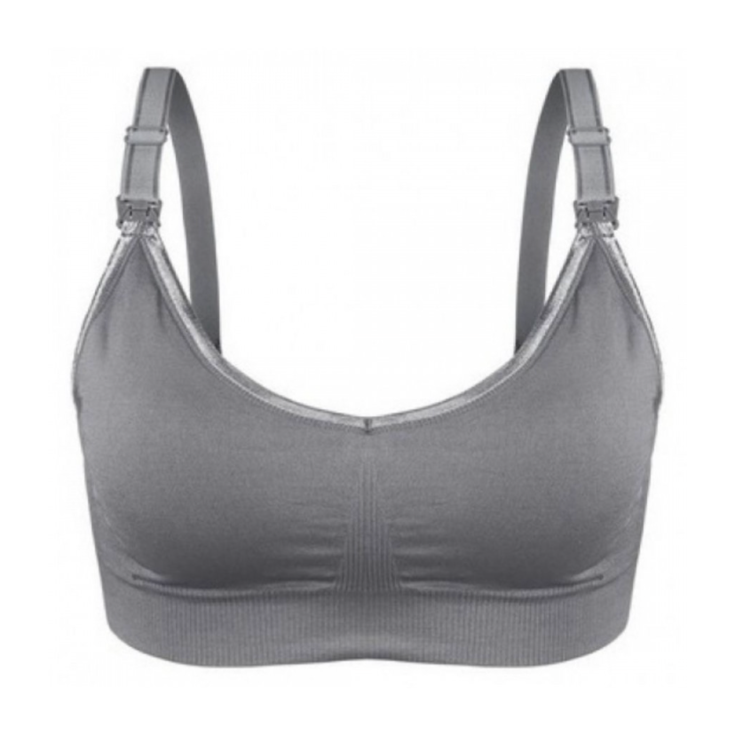 Bmama Supportive Sporty Nursing Bra Up Way Open: Mallow- Grey