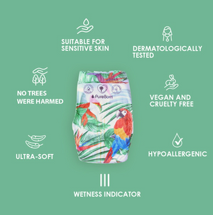 PureBorn Organic Tape Diaper (Single Pack) Assorted Design