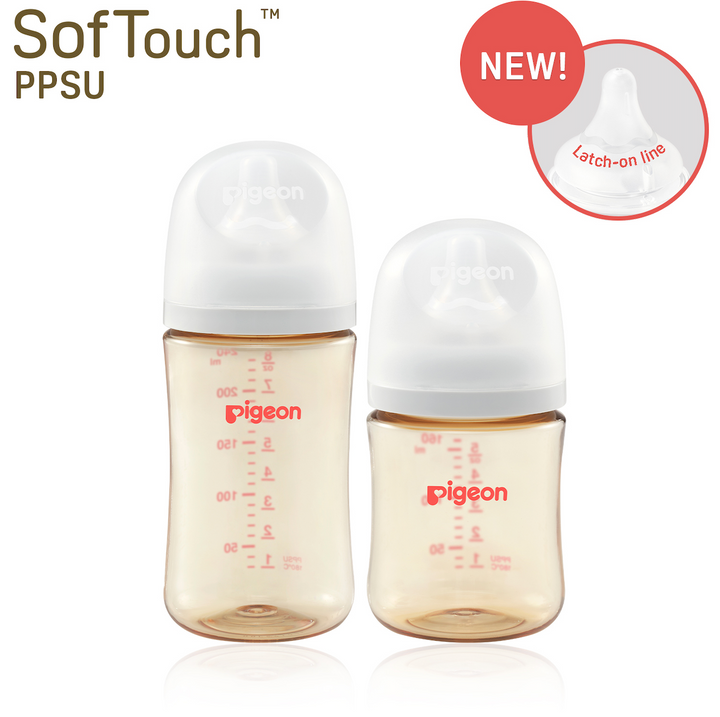 Pigeon SofTouch Wide Neck PPSU Nursing Bottle (Improved Design)