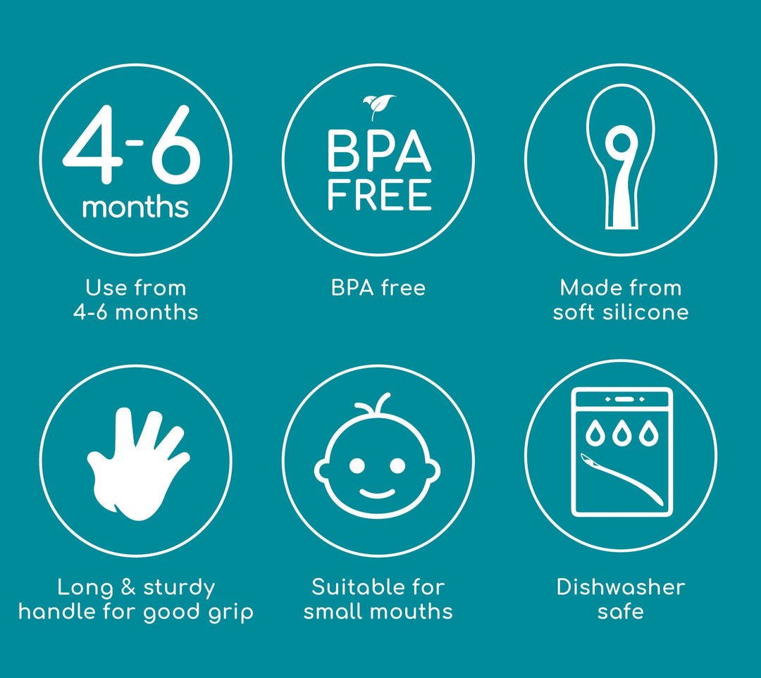 Babymoov 1st Age Silicone Baby Spoon- Azur/ Blue