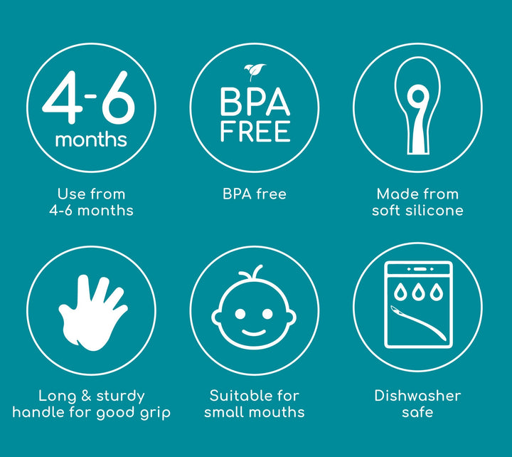 Babymoov 1st Age Silicone Baby Spoon- Azur/ Blue