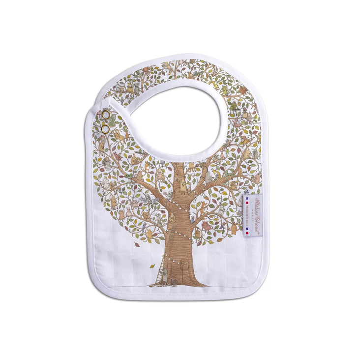 Atelier Choux Small Bib- Friends & Family Tree Gold Snap
