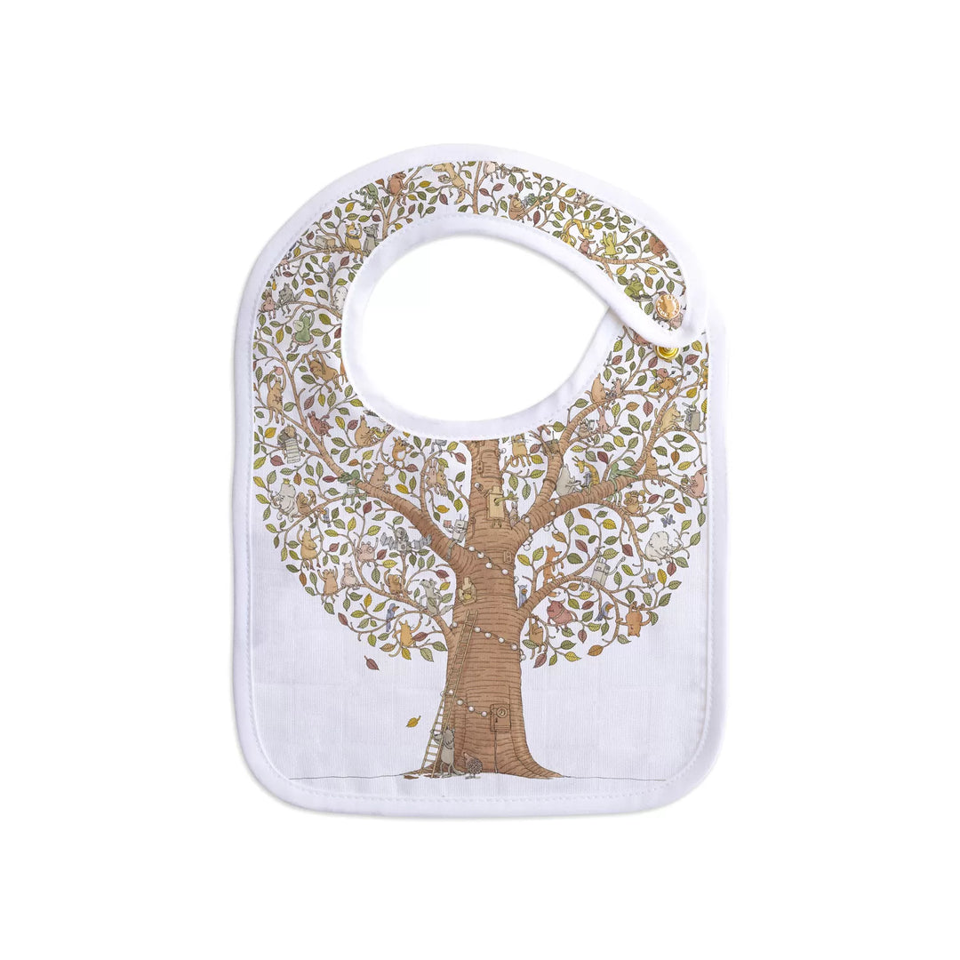 Atelier Choux Small Bib- Friends & Family Tree Gold Snap