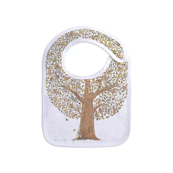 Atelier Choux Small Bib- Friends & Family Tree Gold Snap