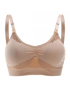 Bmama Hands-Free Pumping and Nursing Sport Bra- Beige