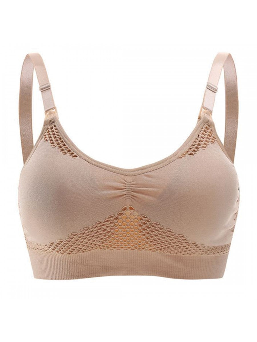 Bmama Hands-Free Pumping and Nursing Sport Bra- Beige