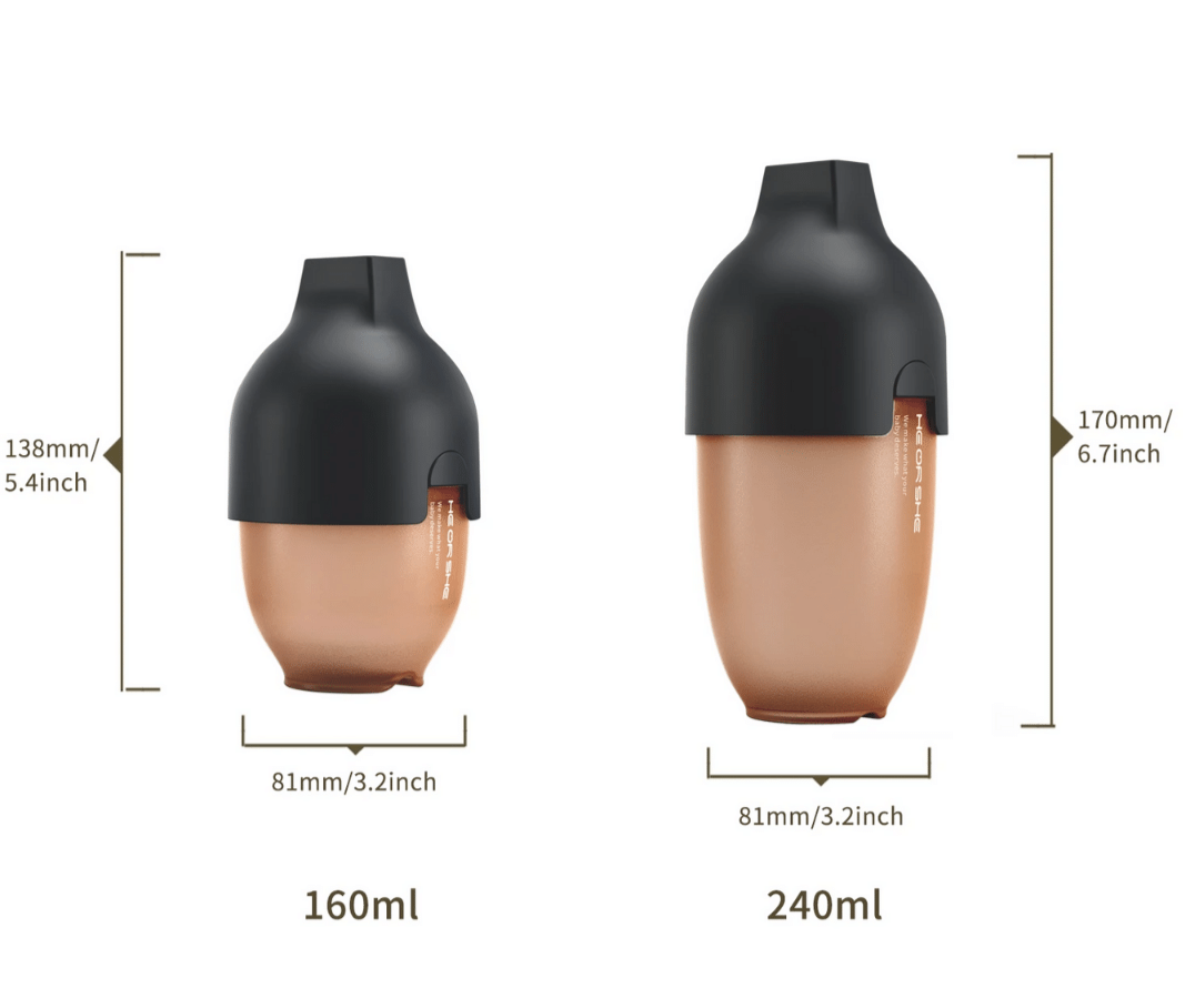 HE OR SHE Ultra Wide Neck Baby Bottle 8oz/ 240ml (6m+)- Black