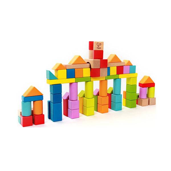 Hape 80-Pieces count & spell Wooden Barreled Blocks