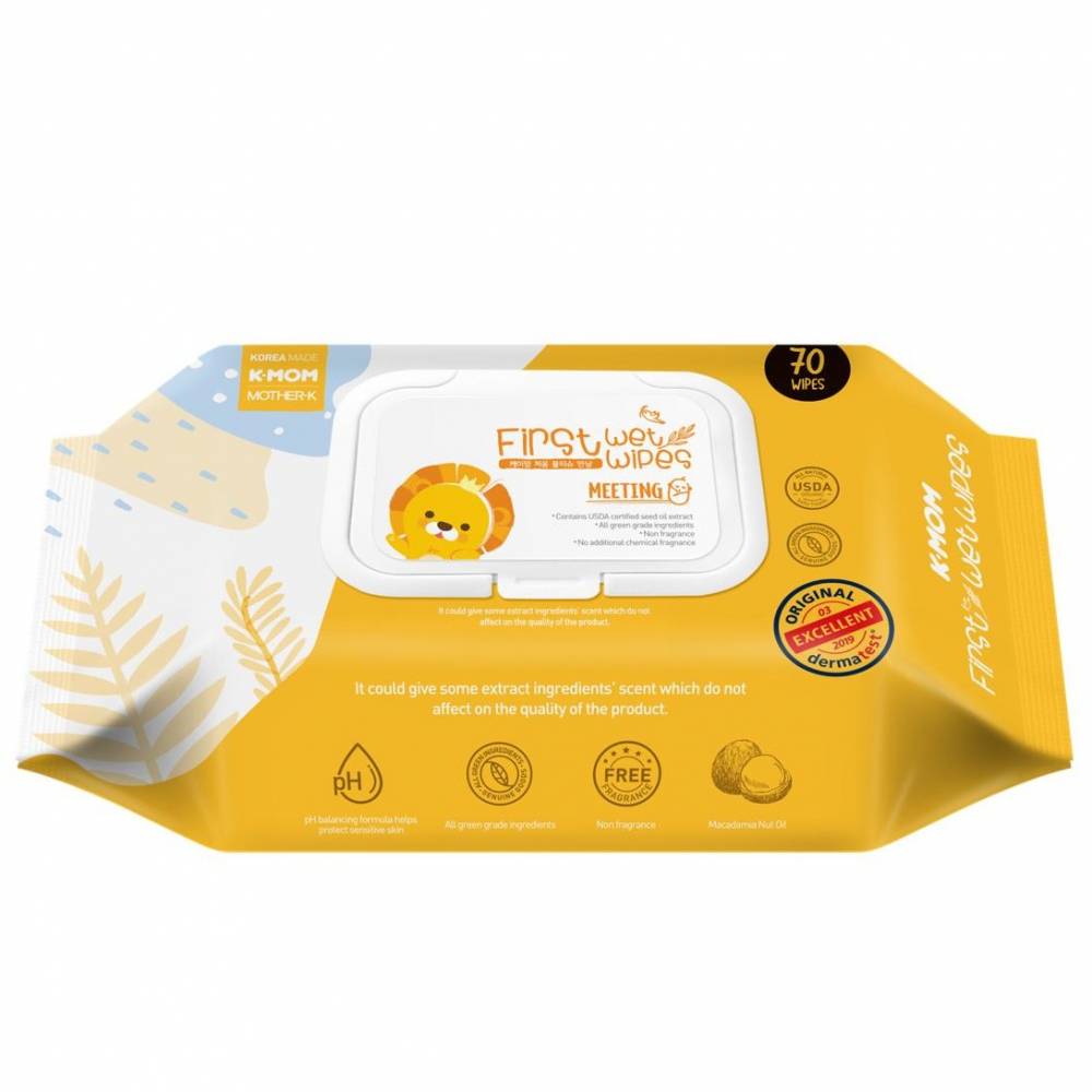 K-MOM First Wet Wipes Meeting 70pcs