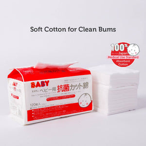 Suzuran Baby Antibacterial Cut Cotton 120 pcs