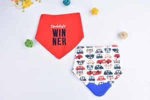 Earth Bebe Triangle Bibs With Teether 2pcs