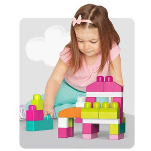 Fisher-Price Mega Bloks Big Building Bag 80 Pieces- Pink