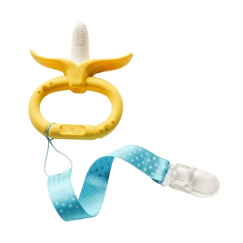 Ange Monkey Banana Baby Teether - Toothbrush with Clip