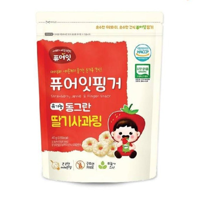 Pure-Eat Finger Organic Rounded Strawberry Apple Ring 40g - Happikiddo.com