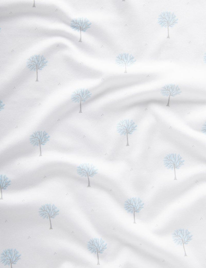 Purebaby Australia Bunny Rug/ Organic Soft Blanket- Pale Blue Tree